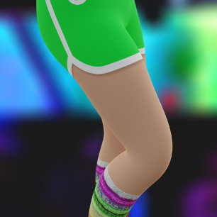 Grönt Sport Kort 80-talet Mode Retro Leg Warmer Leggings