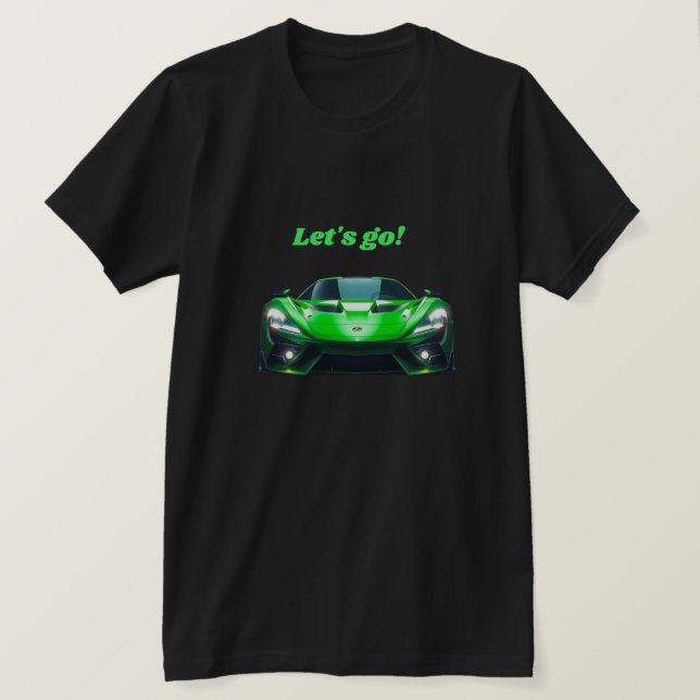 Grönt sportbil t shirt (Design framsida)