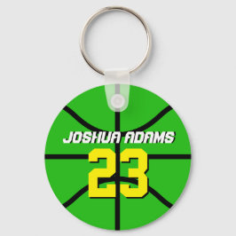 Grönt Sports Team Idrottsmans Basketball Keychain Nyckelring