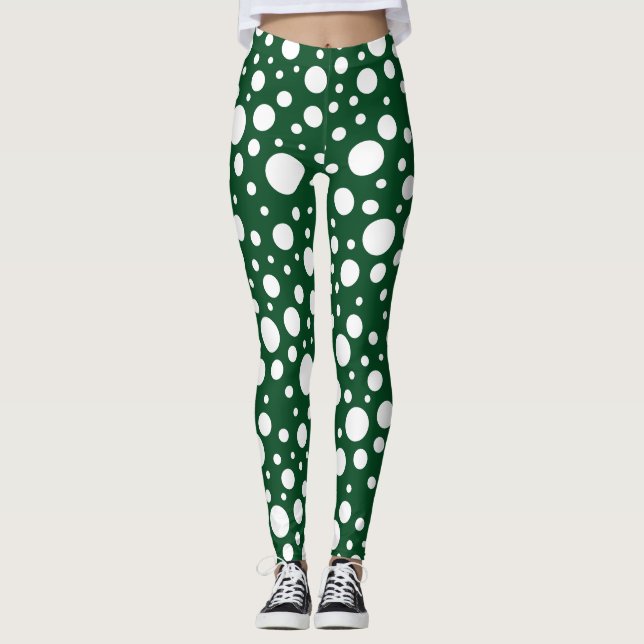Grönt Spots Leggings (Framsida)