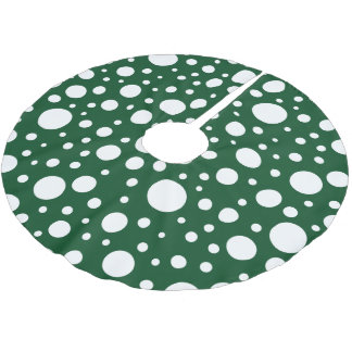 Grönt Spots Träd Skirt Julgransmatta Borstad Polyester