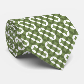 Grönt Squares Retro 60's 70's Mönster Necktie Slips