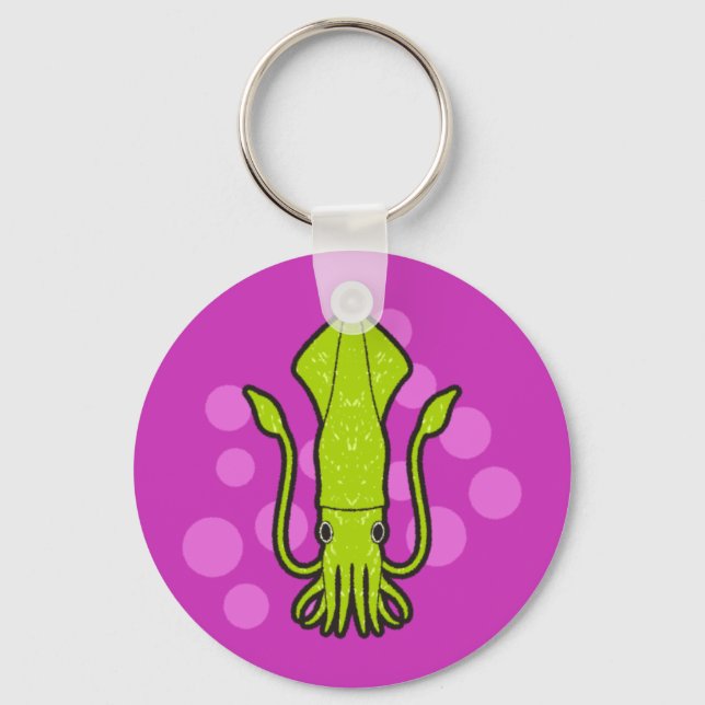 Grönt Squid Keychains Nyckelring (Framsida)
