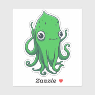 Grönt Squid Klistermärken
