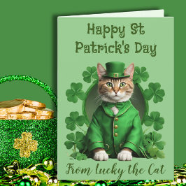 Grönt St Patrick's Cat Lovers Irish Kitten Helgkort
