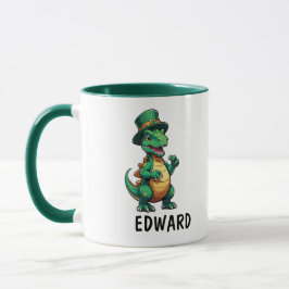Grönt St patrick's day dinosaur Mugg