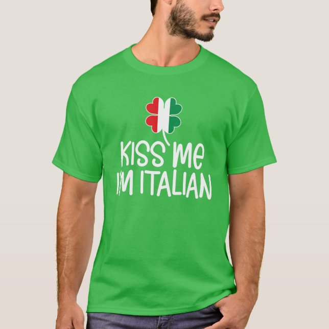 Grönt St patrick's day Funny Italienska Humous Nov T Shirt (Framsida)