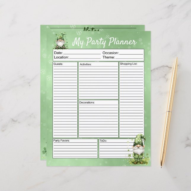 Grönt St. Patrick's Day Gnomes (Fram/Back In Situ)