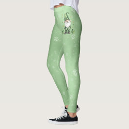 Grönt St. Patrick's Day Gnomes Leggings
