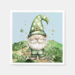 Grönt St. Patrick's Day Gnomes Pappersservett