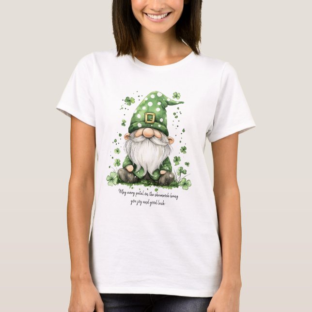Grönt St. Patrick's Day Gnomes T Shirt (Framsida)
