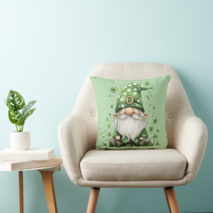 Grönt St. Patrick's Day Gnomes Throw Pill Kudde