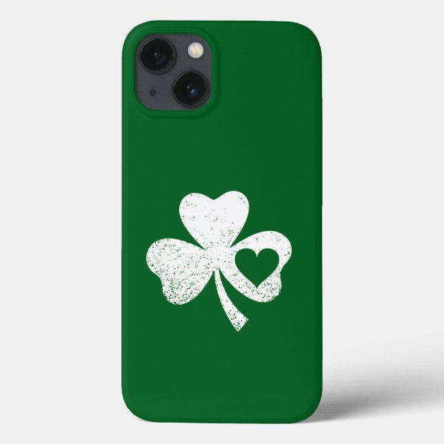 Grönt St patricks day Irish Pattys Heart Shamrock (Baksida)