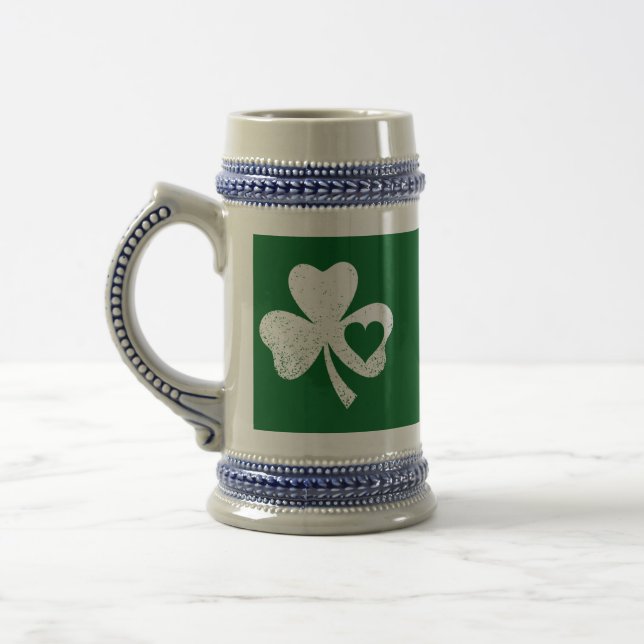 Grönt St patricks day Irish Pattys Heart Shamrock Sejdel (Vänster)