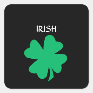 Grönt St patrick's day Irish Shamrock Löv 2023 Fyrkantigt Klistermärke