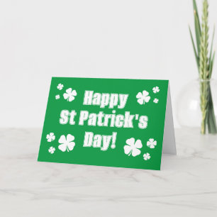 Grönt St patrick's day-kort med lyckligt klöver Kort