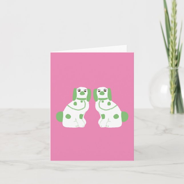 Grönt Stafford Hundar Kort (Framsida)