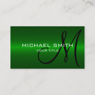 Grönt Stainless Steel Metall Monogram Visitkort
