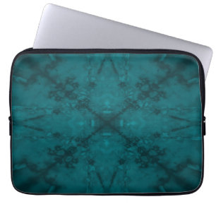 Grönt star kaleidoscope mönster laptop fodral