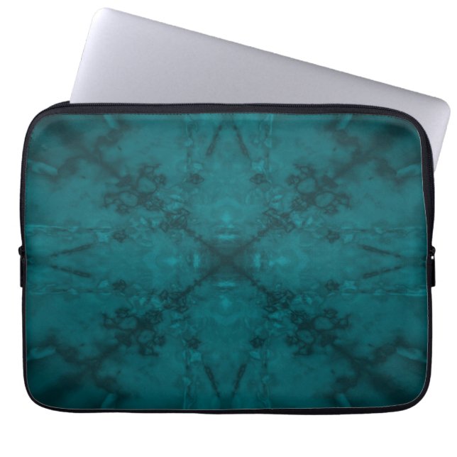 Grönt star kaleidoscope mönster laptop fodral (Framsidan)