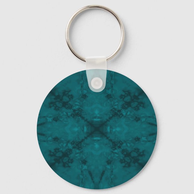 Grönt star kaleidoscope mönster nyckelring (Framsida)