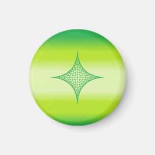 Grönt Star Magnet (runt)