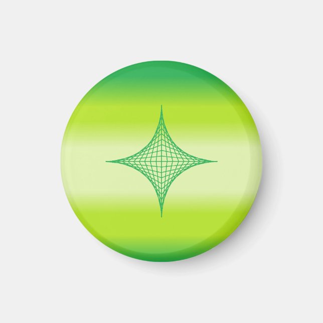 Grönt Star Magnet (runt) (Framsidan)