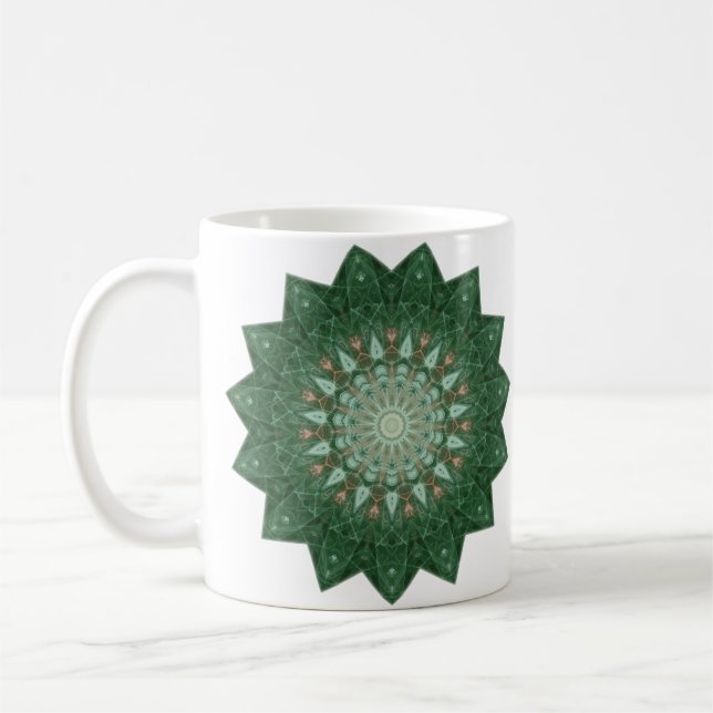 Grönt Star Mandala Kaffemugg (Vänster)