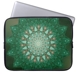 Grönt Star Mandala Laptop Fodral