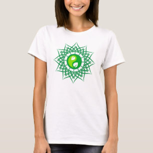 Grönt Star med Grönt Blad Yin Yang Tee