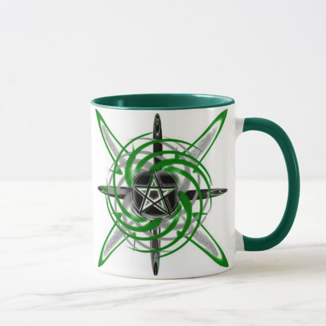 Grönt Star Pentagram Mugg (Höger)