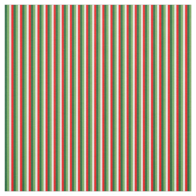 Grönt, Star White och Red Klöver Streck Tyg (Provkarta)