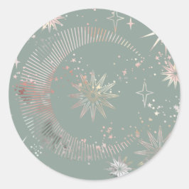Grönt Starburst Runt Klistermärke