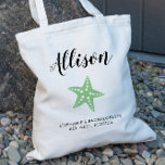 Grönt Starfish Bridesmaid Tote Bag för Bröllop Tygkasse<br><div class="desc">Fyll den här vackra väskan med de tillbehör dina flickor behöver för sin bachelorette eller bröllop helg!</div>