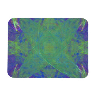 Grönt Starfish on Lila Abstrakt Magnet