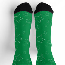 Grönt Stars Crew Socks