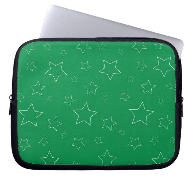 Grönt Stars Electronics Bag Laptop Fodral (Framsidan)
