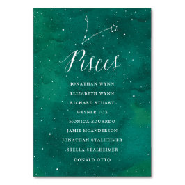 Grönt Stars Galaxy Bröllop sätesbrickor Bordsnummer