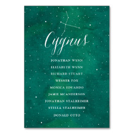 Grönt Stars Galaxy Sittdiagramkort Cygnus Bordsnummer