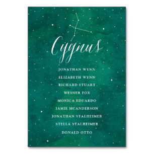 Grönt Stars Galaxy Sittdiagramkort Cygnus Bordsnummer