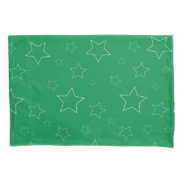 Grönt Stars Pillowcase