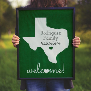 Grönt State of Texas Family Reunion Poster