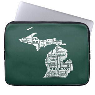 Grönt staten Michigan Laptop Fodral