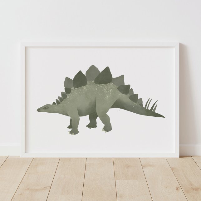 Grönt Stegosaurus Dinosaur Kids Room Poster (Skapare uppladdad)