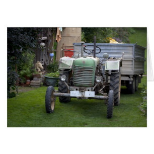 Grönt Steyr-traktor 80A Hälsningskort