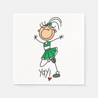 Grönt Stick figur CheerLedare Pappersservett