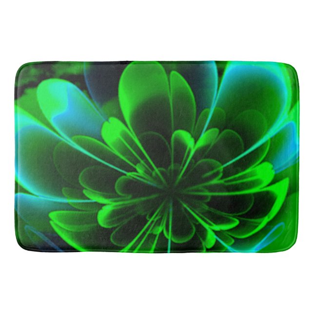 Grönt Stililla Bent Up Petals Badrumsmatta (Framsidan)