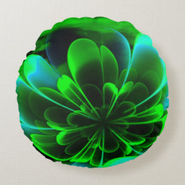 Grönt Stililla Bent Up Petals Rund Kudde