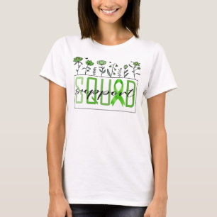 grönt stödgrupp för levercancermedvetandehöjande b t shirt