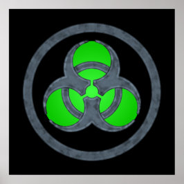 Grönt Stone Biohazard Symbol Poster